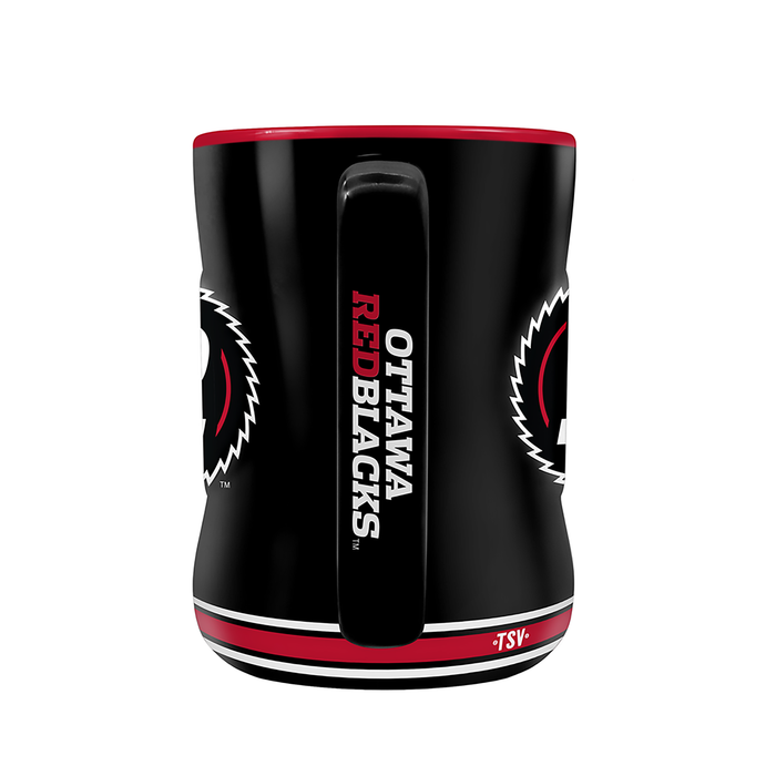 Tasse sculptée avec écusson de l'équipe des Redblacks d'Ottawa de la LCF (14 oz)