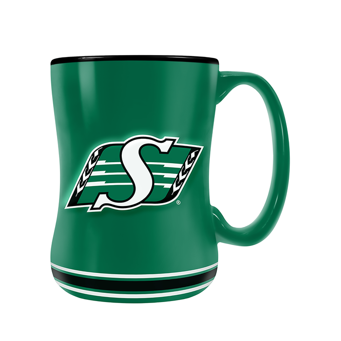 Saskatchewan Roughriders Team Crest Sculpted Mug (14 oz)