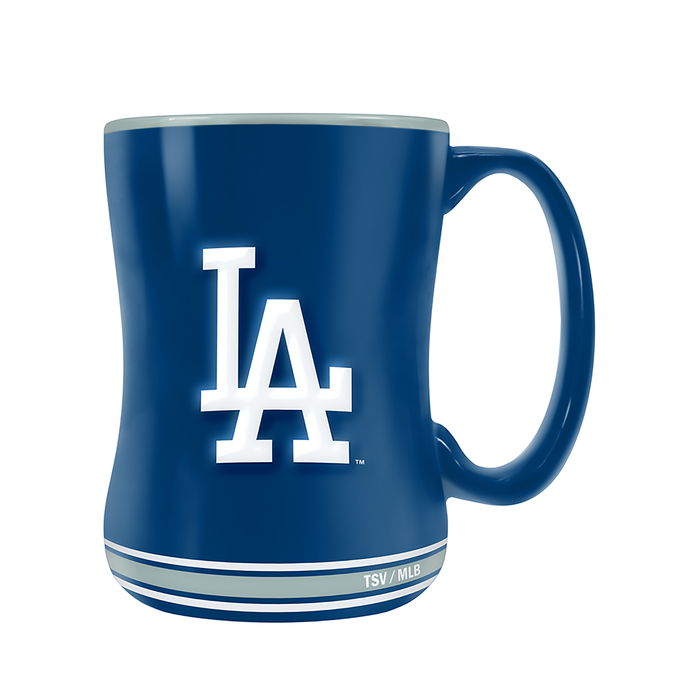 Tasse sculptée avec écusson de l'équipe MLB des Dodgers de Los Angeles (14 oz)