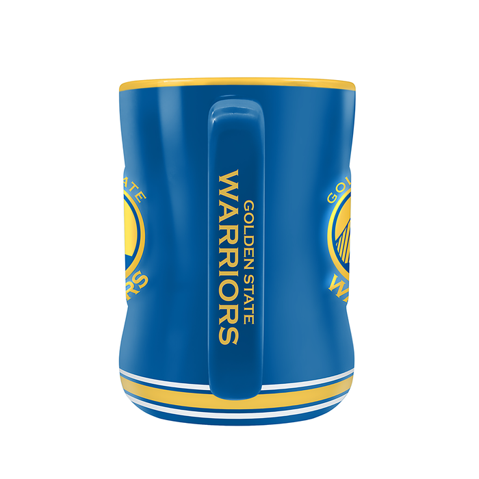 Tasse sculptée avec écusson de l'équipe NBA Golden State Warriors (14 oz)