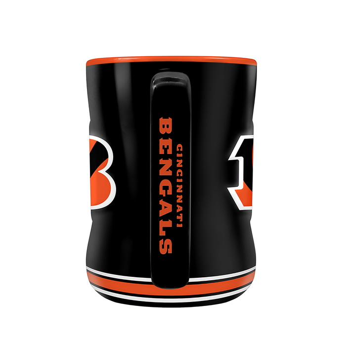 Tasse sculptée avec écusson de l'équipe NFL des Bengals de Cincinnati (14 oz)