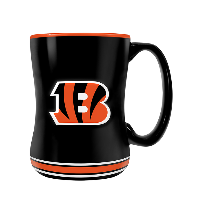 Tasse sculptée avec écusson de l'équipe NFL des Bengals de Cincinnati (14 oz)