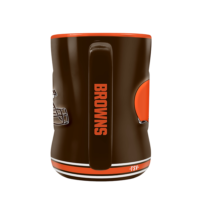 Tasse sculptée avec écusson de l'équipe NFL Cleveland Browns (14 oz)