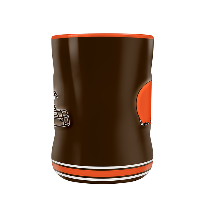 Tasse sculptée avec écusson de l'équipe NFL Cleveland Browns (14 oz)