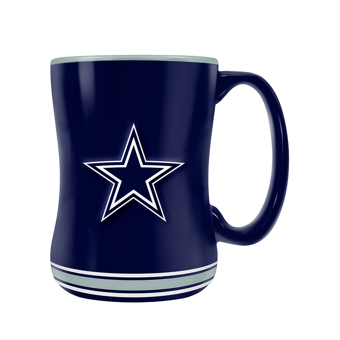 Tasse sculptée avec écusson de l'équipe NFL des Cowboys de Dallas (14 oz)