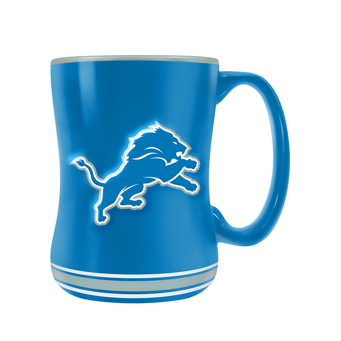 Tasse sculptée avec écusson de l'équipe des Lions de Détroit de la NFL (14 oz)