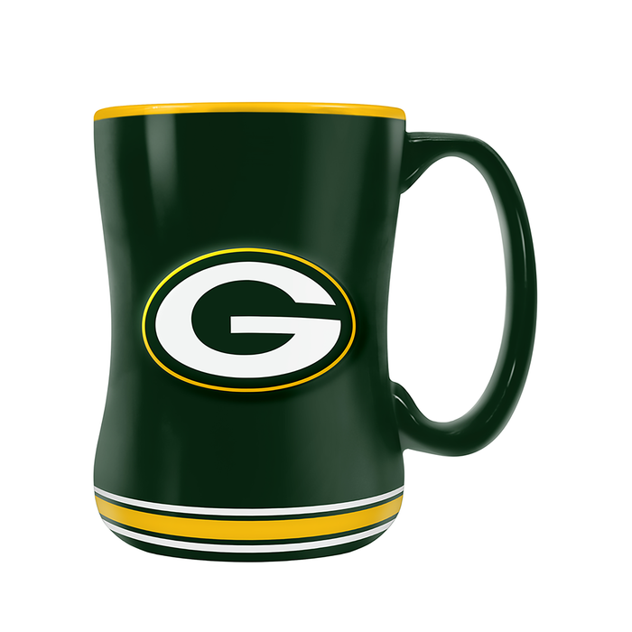 Tasse sculptée avec écusson de l'équipe NFL Green Bay Packers (14 oz)