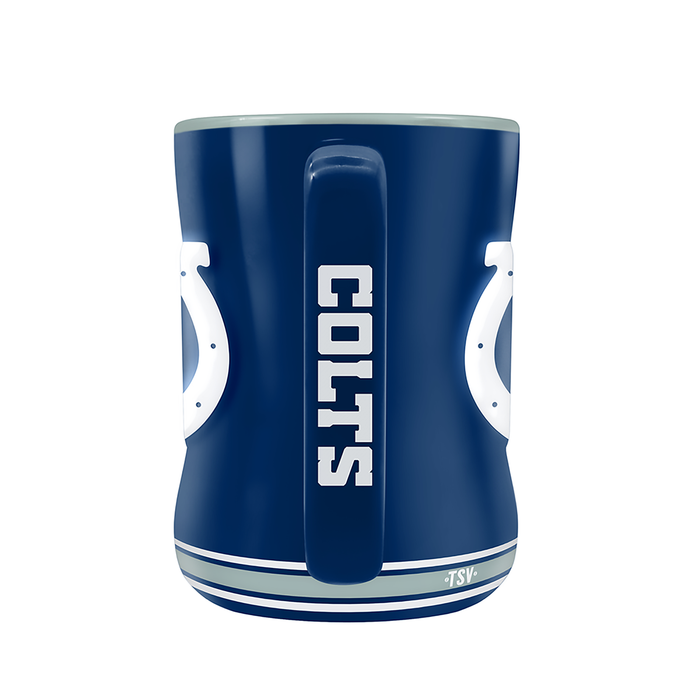 Tasse sculptée avec écusson de l'équipe NFL Indianapolis Colts (14 oz)