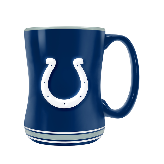 Tasse sculptée avec écusson de l'équipe NFL Indianapolis Colts (14 oz)