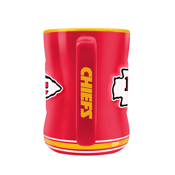 Tasse sculptée avec écusson de l'équipe NFL Kansas City Chiefs (14 oz)