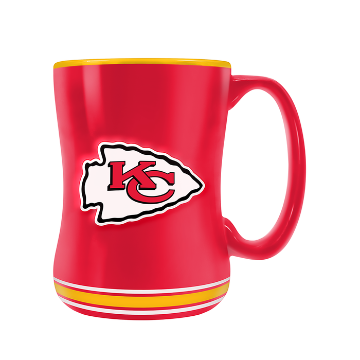 Tasse sculptée avec écusson de l'équipe NFL Kansas City Chiefs (14 oz)