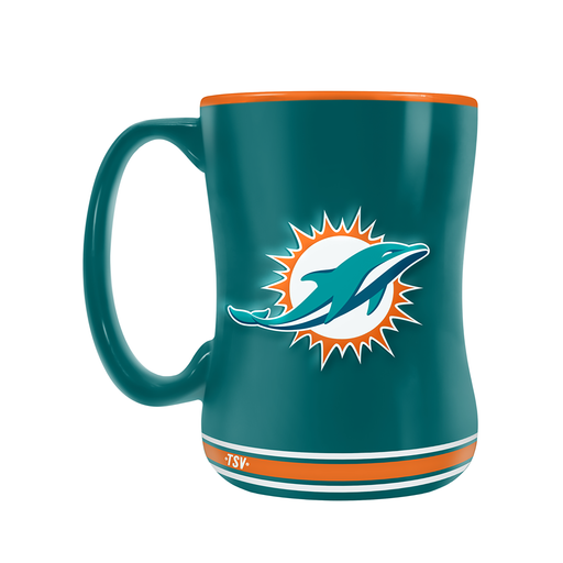 Miami Dolphins Team Crest Sculpted Mug (14 oz)