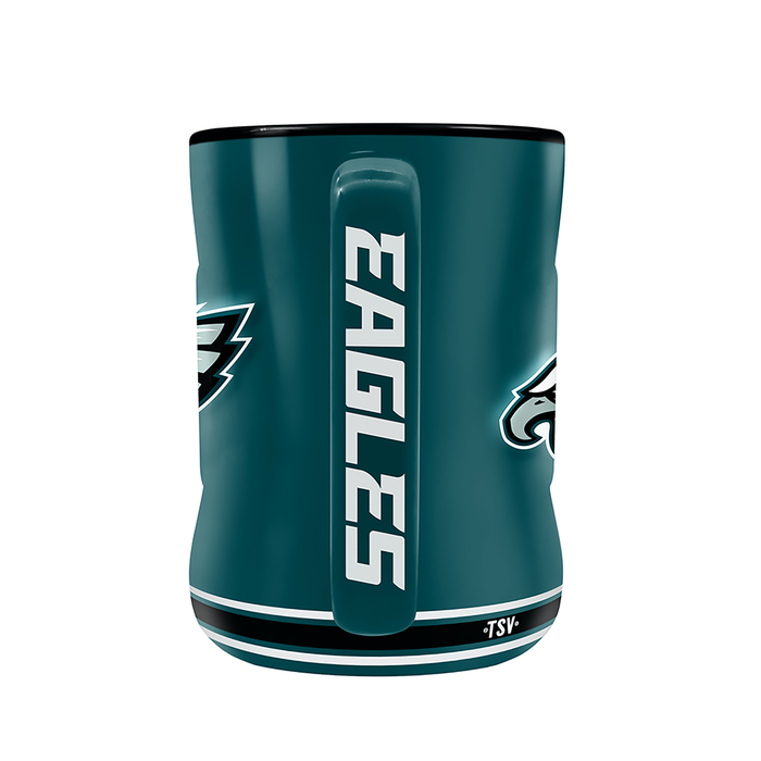 Tasse sculptée avec écusson de l'équipe NFL Philadelphia Eagles (14 oz)