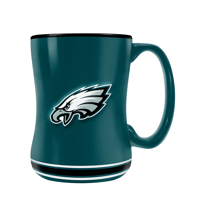 Tasse sculptée avec écusson de l'équipe NFL Philadelphia Eagles (14 oz)