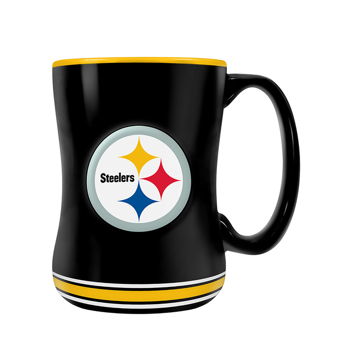 Tasse sculptée avec écusson de l'équipe NFL Pittsburgh Steelers (14 oz)