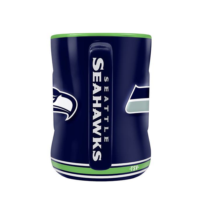 Tasse sculptée avec écusson de l'équipe NFL Seattle Seahawks (14 oz)