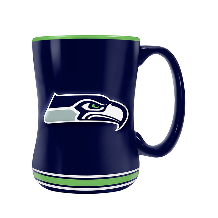 Tasse sculptée avec écusson de l'équipe NFL Seattle Seahawks (14 oz)