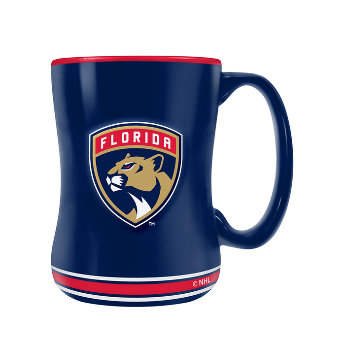 Tasse sculptée avec écusson de l'équipe des Panthers de la Floride de la LNH (14 oz)