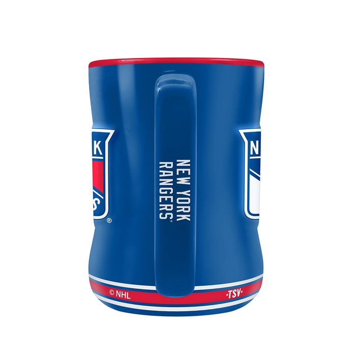 Tasse sculptée avec écusson de l'équipe des Rangers de New York de la LNH (14 oz)