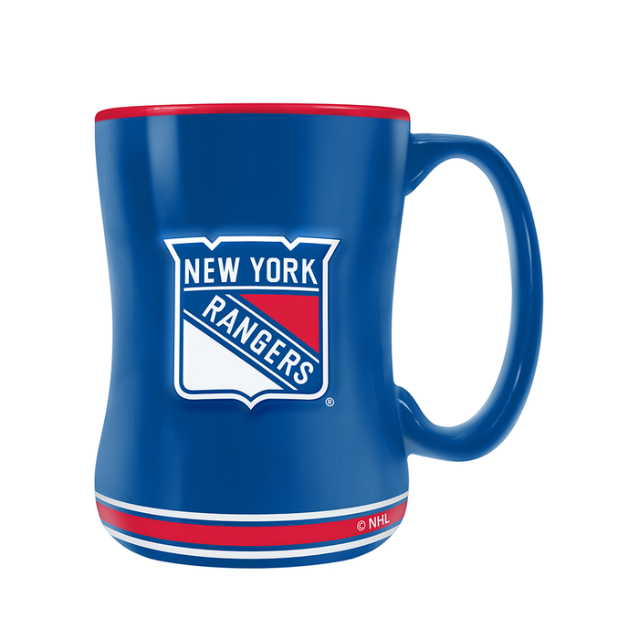 Tasse sculptée avec écusson de l'équipe des Rangers de New York de la LNH (14 oz)