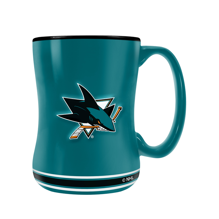 Tasse sculptée avec écusson de l'équipe des Sharks de San Jose de la LNH (14 oz)