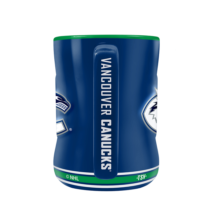 Tasse sculptée avec écusson de l'équipe des Canucks de Vancouver de la LNH (14 oz)