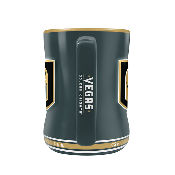 Tasse sculptée avec écusson de l'équipe des Golden Knights de Vegas de la LNH (14 oz)
