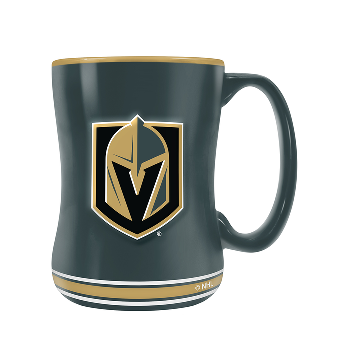 Tasse sculptée avec écusson de l'équipe des Golden Knights de Vegas de la LNH (14 oz)