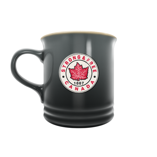 Strong and Free Canada 14 oz Black Stoneware Mug