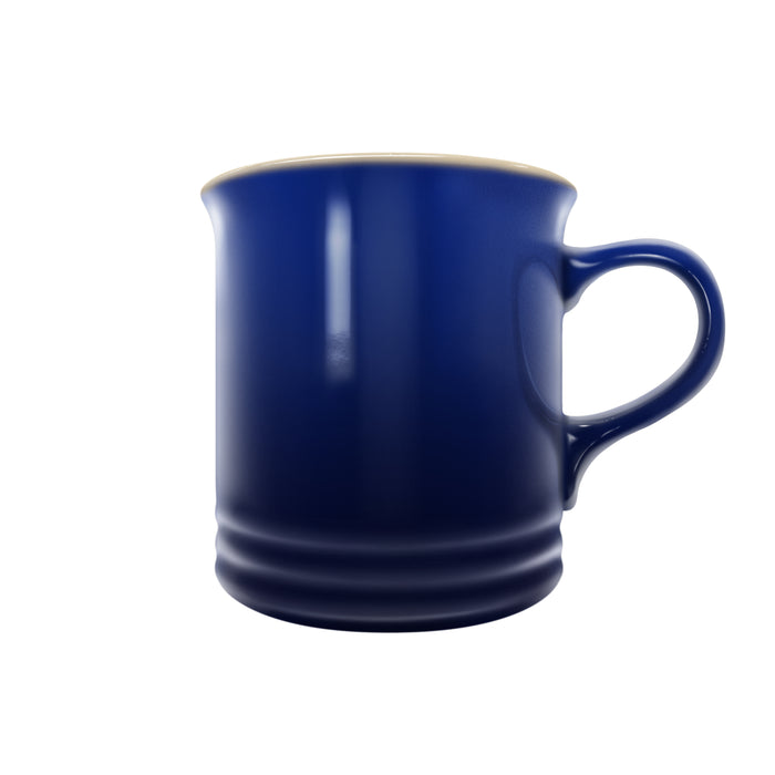 MLB Toronto Blue Jays 14 oz navy stoneware mug back angle with smooth glossy body and cream rim