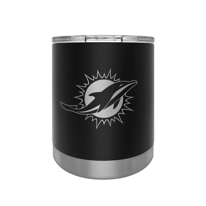 NFL Miami Dolphins 12 OZ Stainless Steel Executive Lowball Tumbler Black
