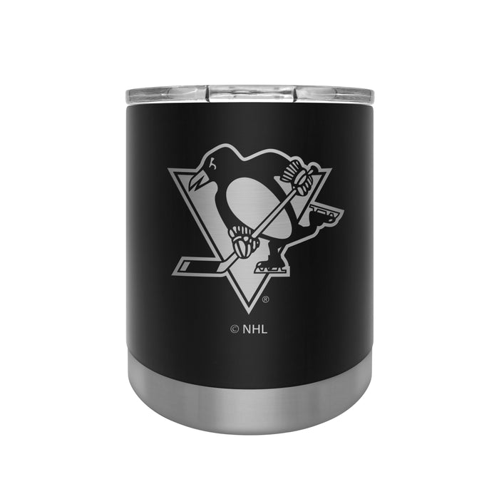 NHL Pittsburgh Penguins 12 OZ Stainless Steel Executive Lowball Tumbler Black