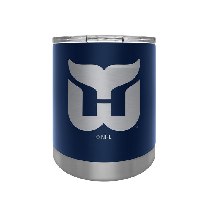 NHL Hartford Whalers 12 OZ Stainless Steel Executive Lowball Tumbler Blue Nostalgia Label