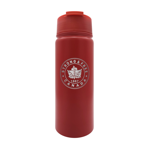 Strong and Free Canada 18 oz Red Stainless Steel Executive Bottle