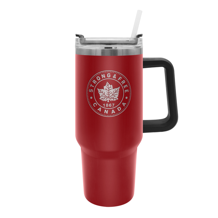Strong and Free Canada 40 oz Red Stainless Steel Executive Travel Tumbler
