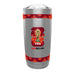 FIFA Canada 20 oz stainless travel tumbler with red mosaic maple leaf bands and FIFA 26 trophy logo
