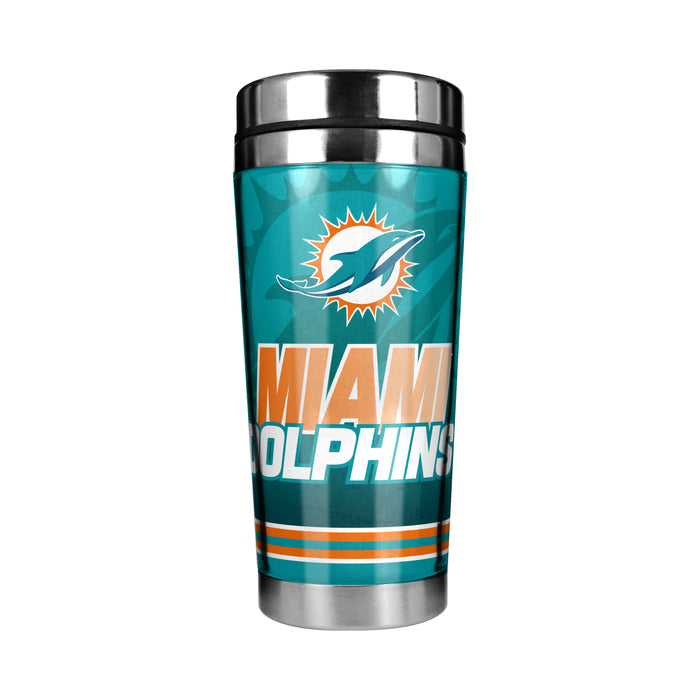 NFL Miami Dolphins 16 Oz Stainless Steel Tumbler Full Wrap Insert