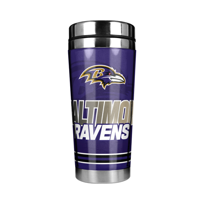 NFL Baltimore Ravens 16 Oz Stainless Steel Tumbler Full Wrap Insert