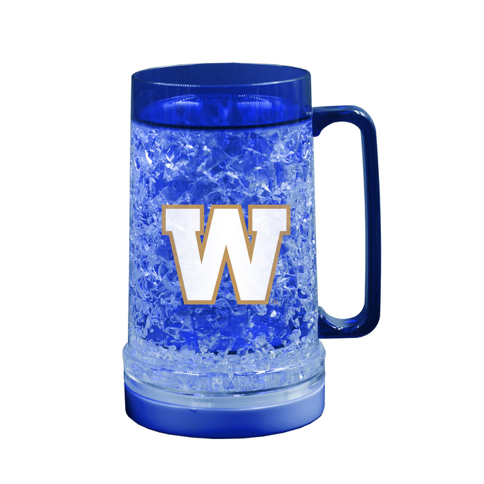 CFL Winnipeg Blue Bombers 16 OZ Plastic Light up Freezer Mug Glass Blue