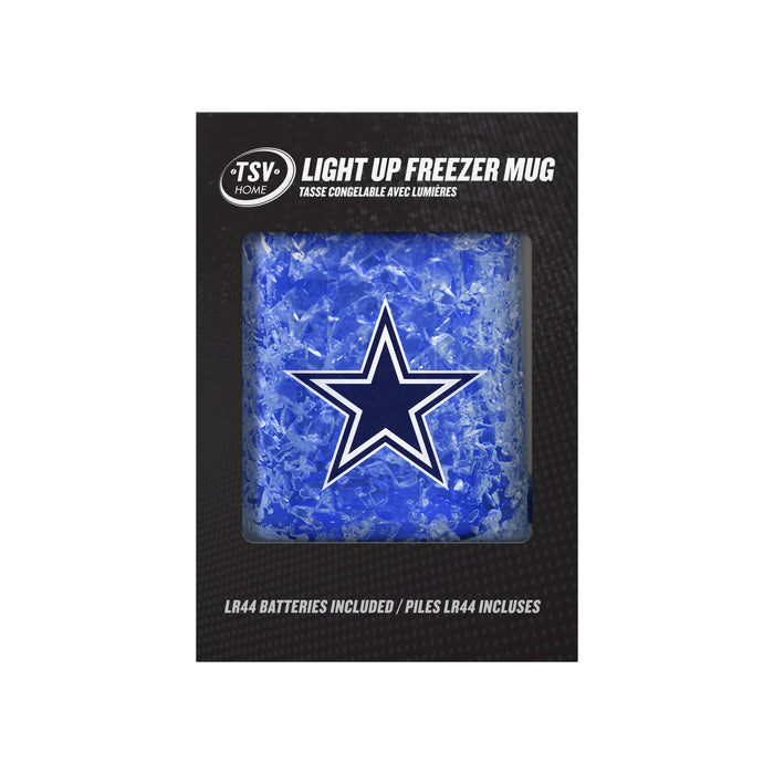 NFL Dallas Cowboys 16 OZ Plastic Light up Freezer Mug Glass Blue