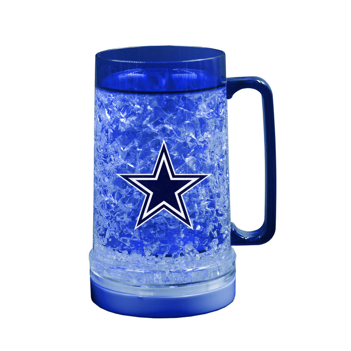 NFL Dallas Cowboys 16 OZ Plastic Light up Freezer Mug Glass Blue