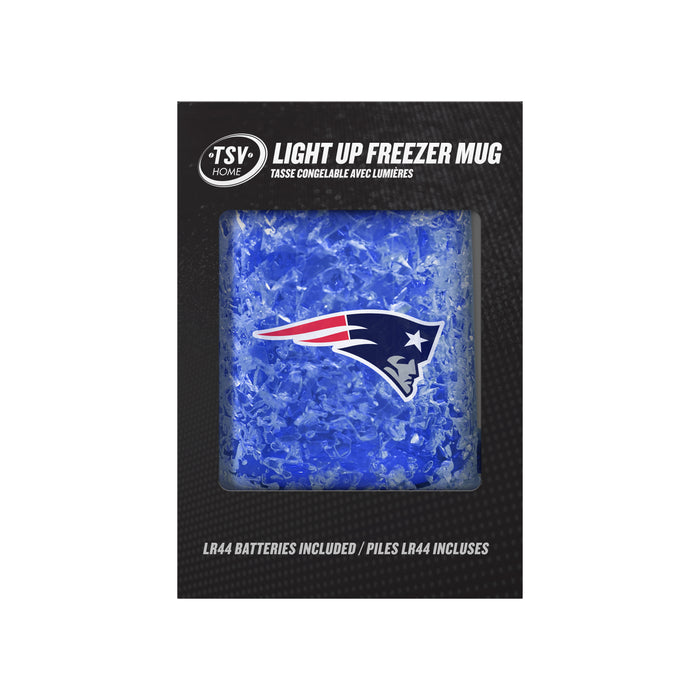 NFL New England Patriots 16 OZ Plastic Light up Freezer Mug Glass Blue