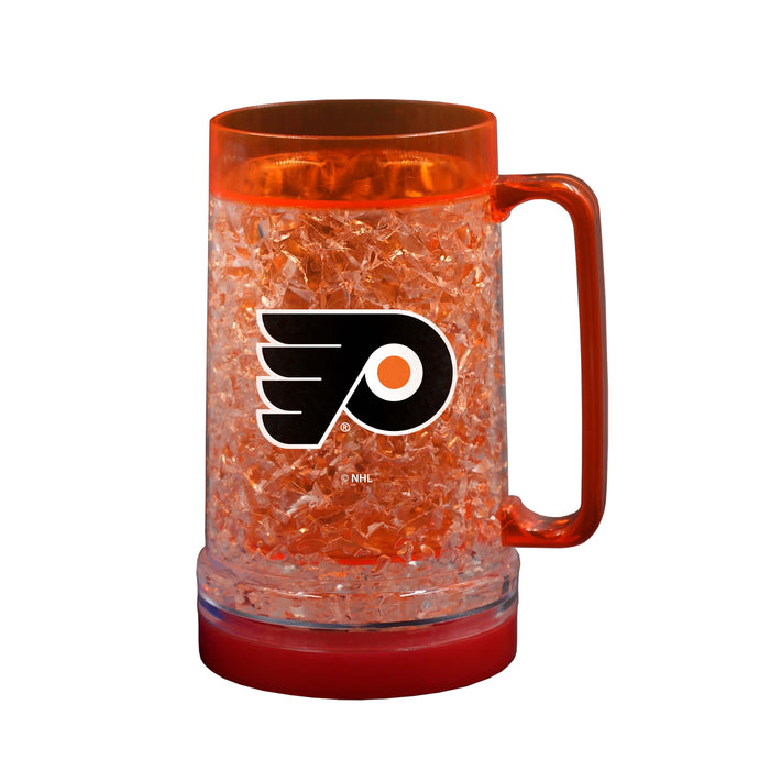 NHL Philadelphia Flyers 16 OZ Plastic Light up Freezer Mug Glass Orange