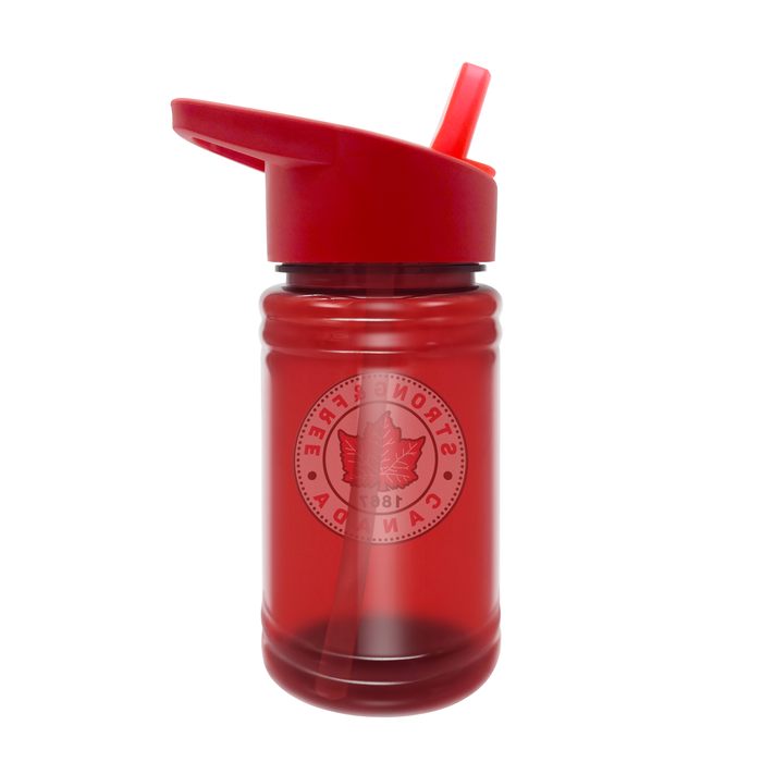 Strong and Free Canada 16 oz Red Kids Water Bottle