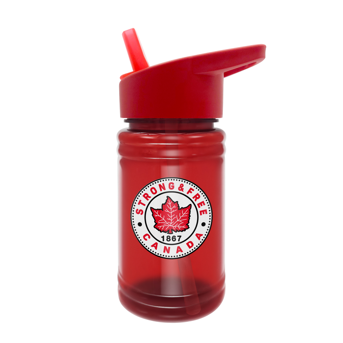 Strong and Free Canada 16 oz Red Kids Water Bottle