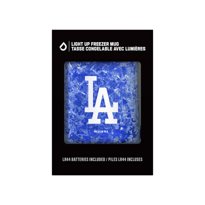MLB Los Angeles Dodgers 16 OZ Plastic Light up Freezer Mug Glass Blue