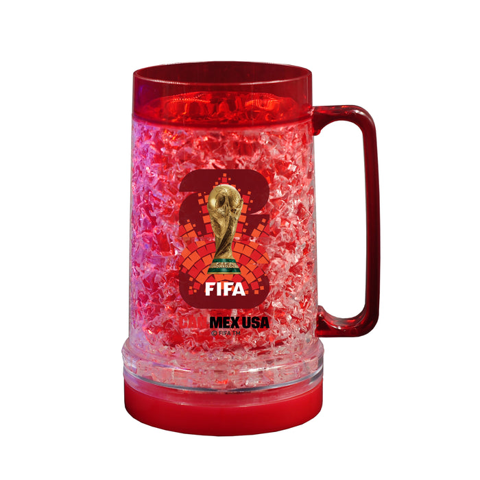 FIFA 2026 16 OZ Plastic Freezer Mug Glass With Canada Emblem Red