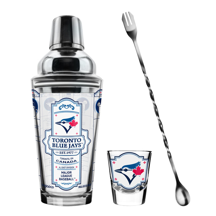 MLB Toronto Blue Jays Bartender Mixing Glass & Shot Glass Shaker Set