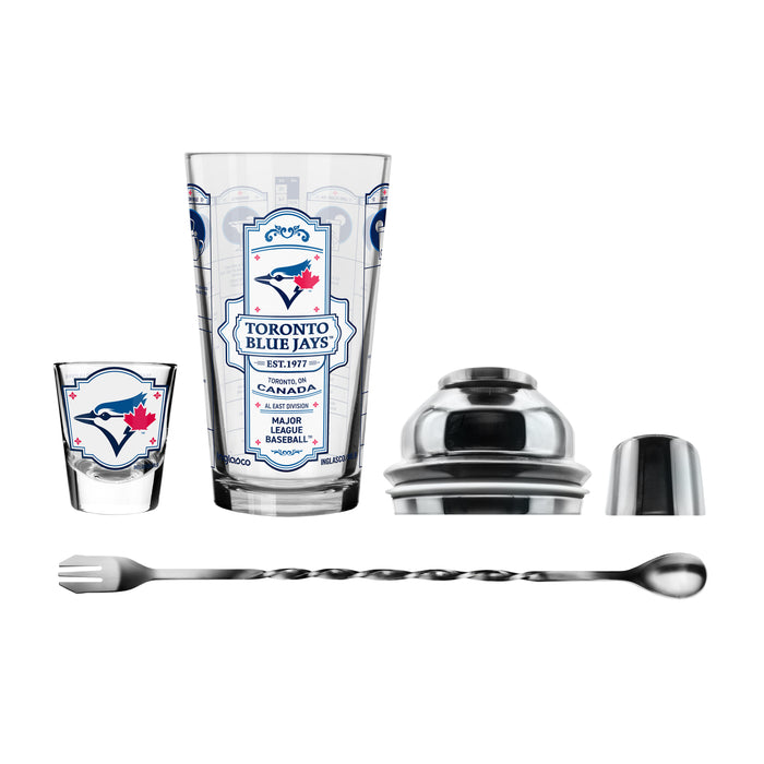MLB Toronto Blue Jays Bartender Mixing Glass & Shot Glass Shaker Set