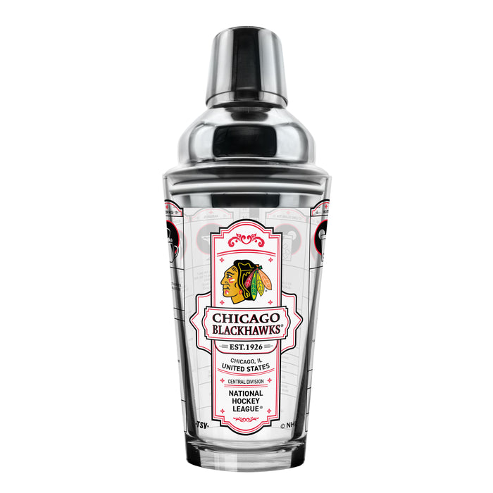 NHL Chicago Blackhawks Bartender Mixing Glass & Shot Glass Shaker Set